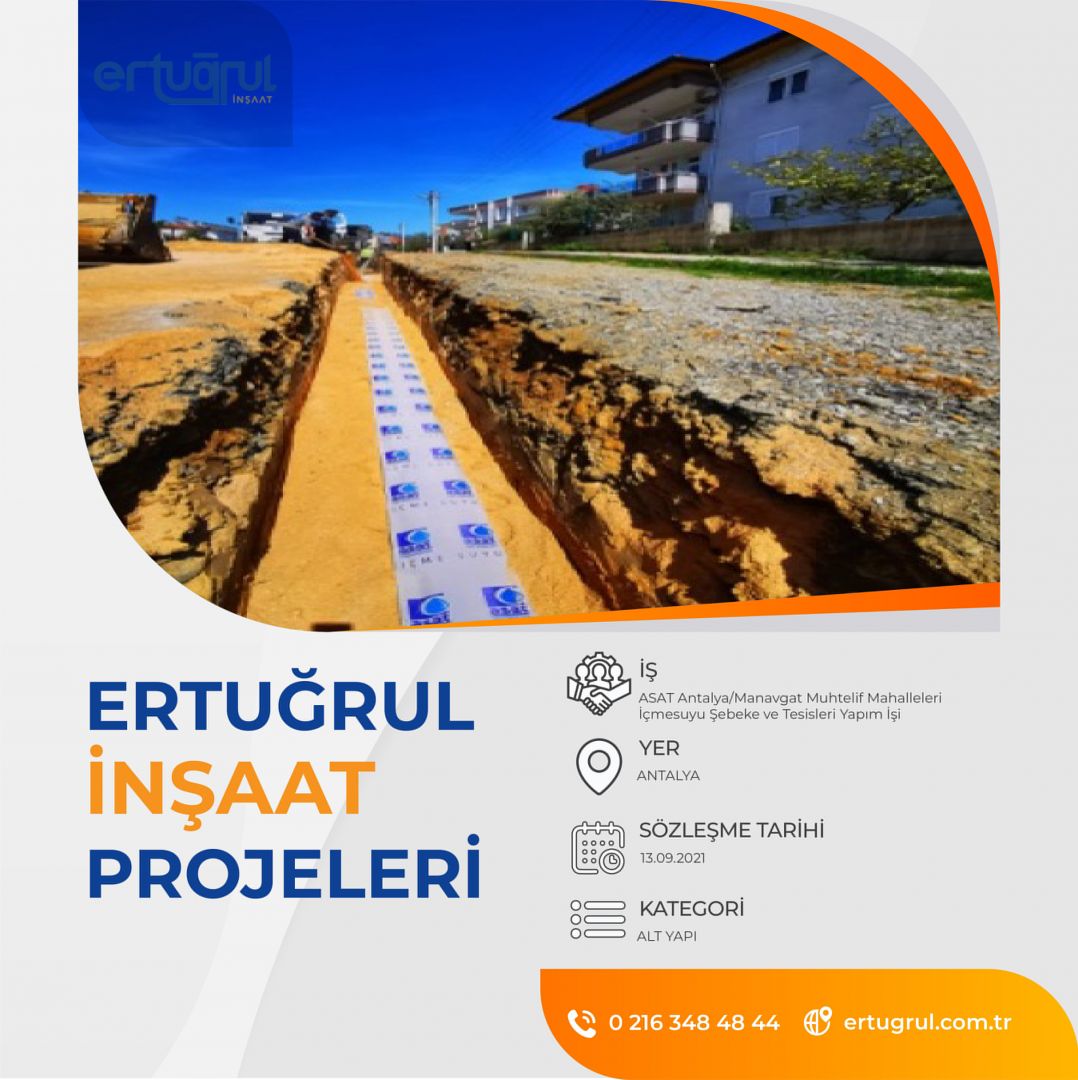 Antalya/Manavgat Muhtelif Mahalleleri İçmesuyu Şebeke v